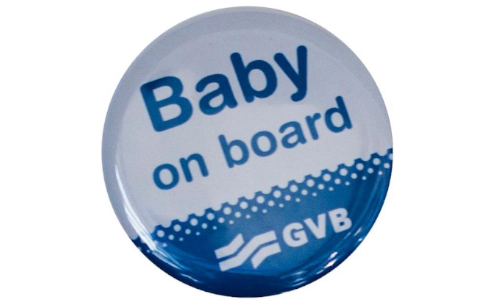 Button Baby on board voor zwangere reizigers