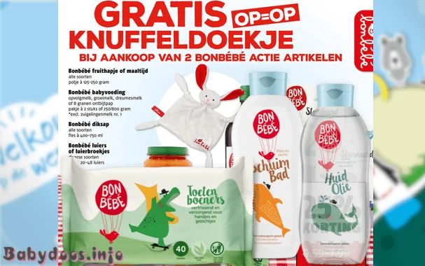 Gratis knuffeldoekje BonBébé Hoogvliet