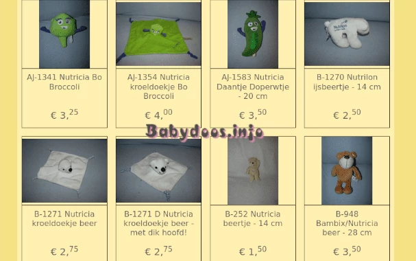 Knuffeldoekjes collectie van Nutricia